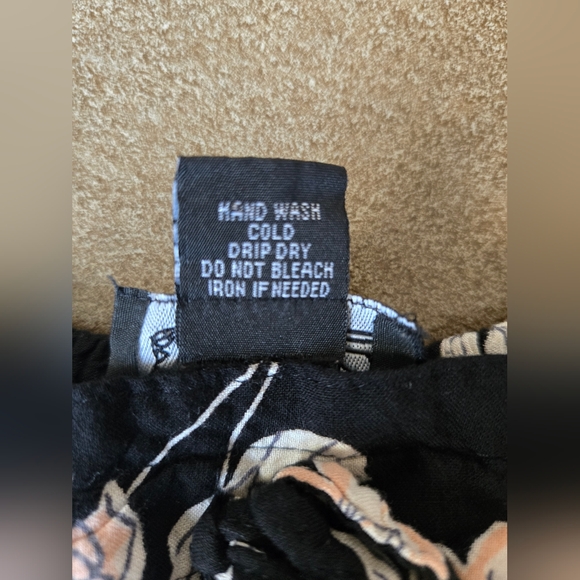 Angie Black and Cream Floral Pants - Picture 7 of 7